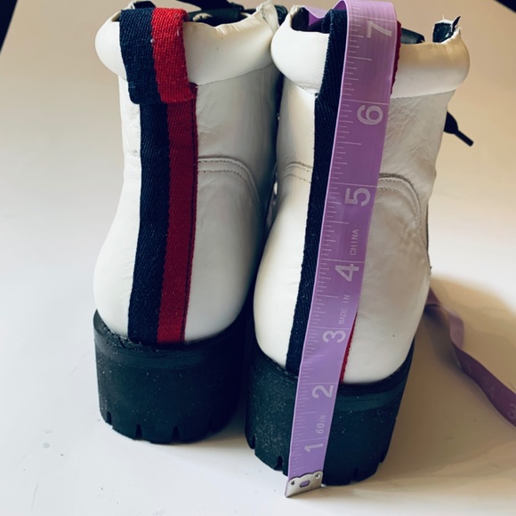 🤍 Steve Madden Leather Combat Boots size 9.5 White - Picture 3 of 8